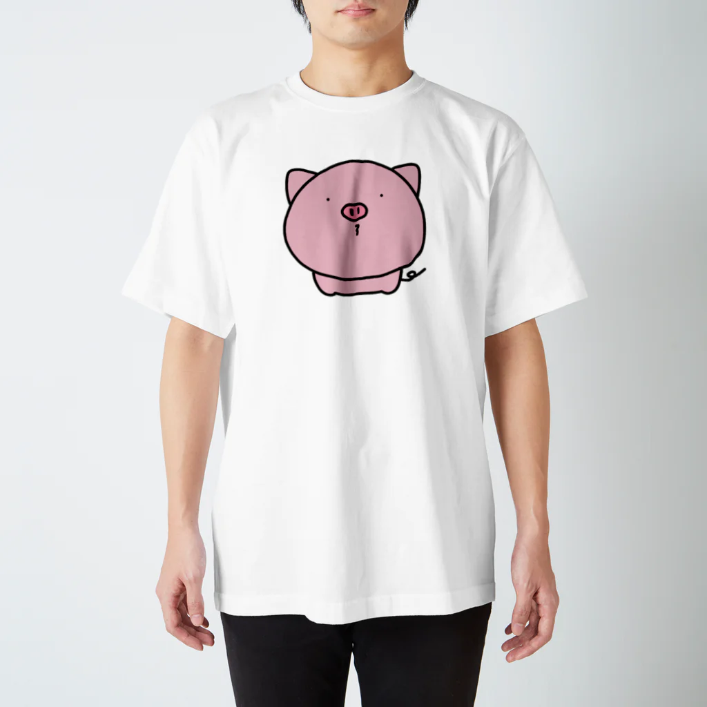 のんびりのこショップのピンクの豚さん Regular Fit T-Shirt