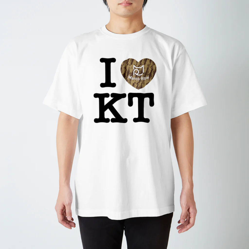 SHOP W　SUZURI店のI ♥ Kiji Tora Tシャツ スタンダードTシャツ