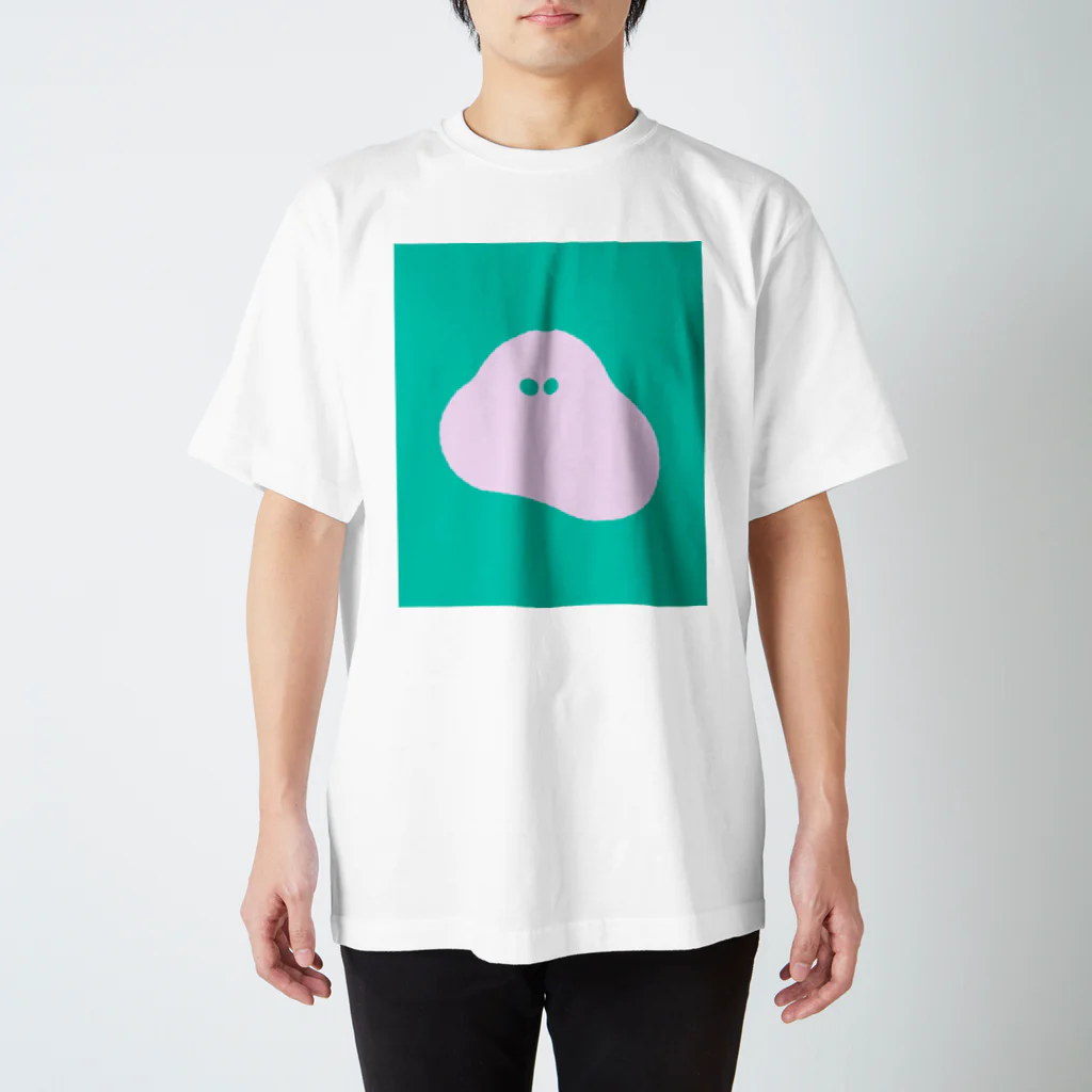 シュールショックのピンクとエメラルドのおばけ スタンダードTシャツ