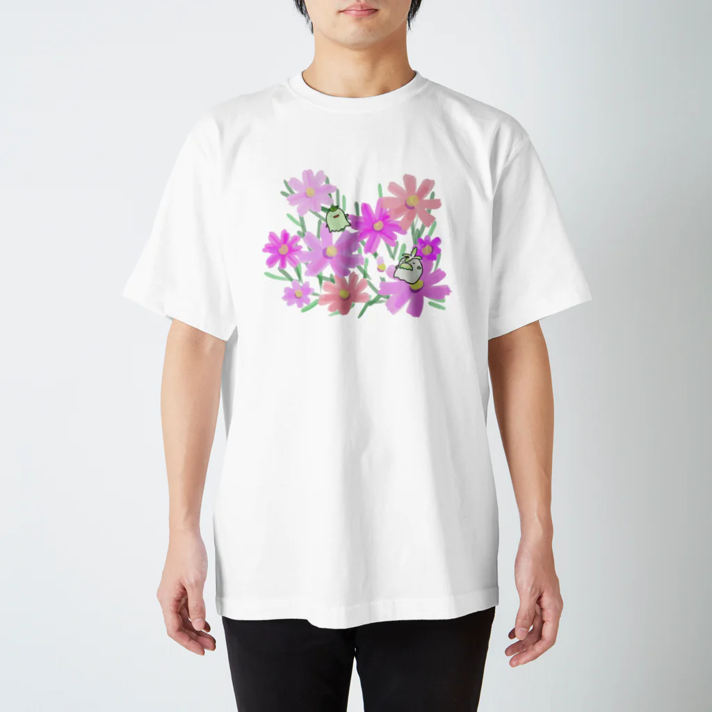 まいにち大変だけどほのぼのって大事の長老と秋桜 スタンダードTシャツ