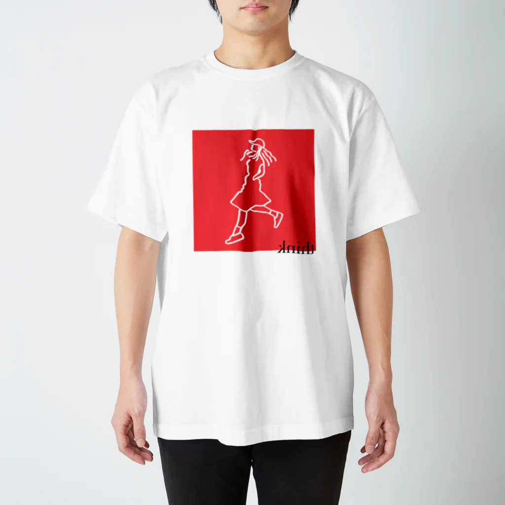 thinkのthink (red) スタンダードTシャツ