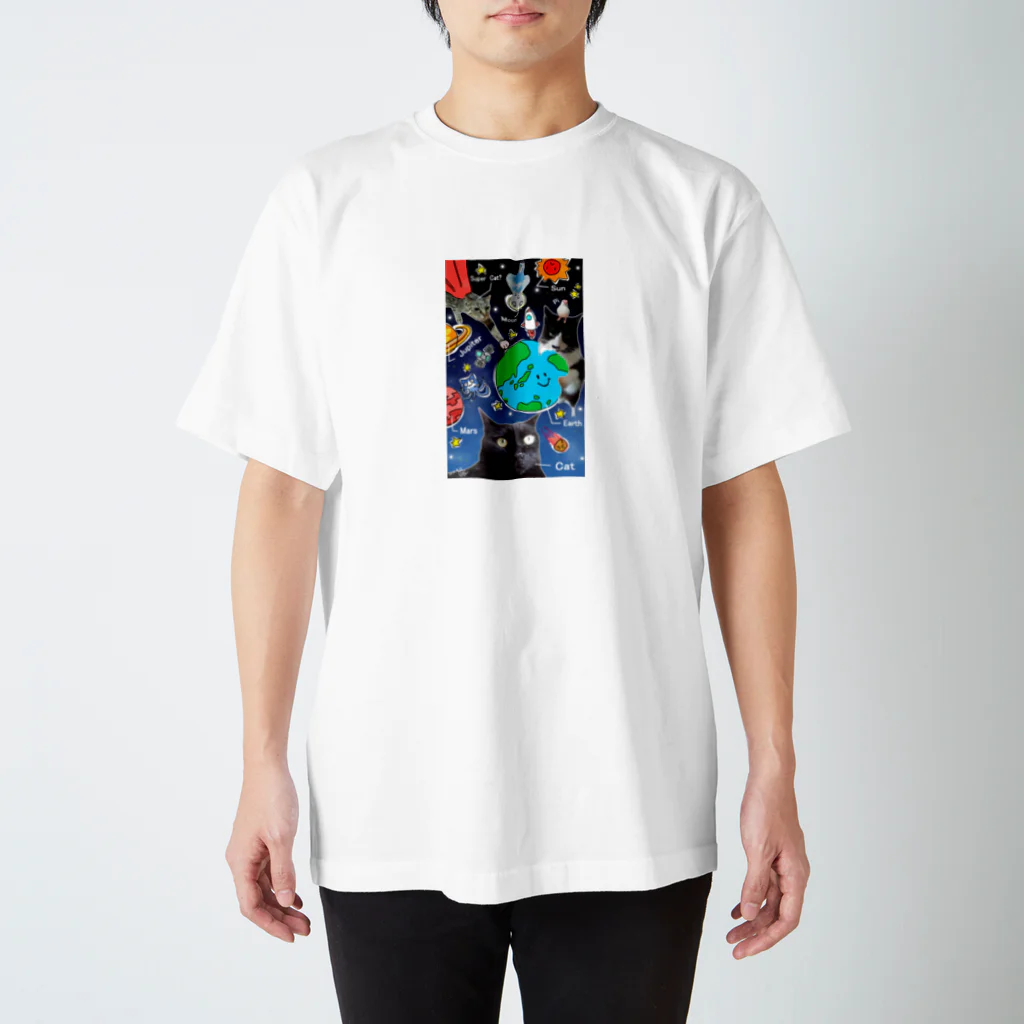 arare-sanのポップアニマルデザイン（宇宙） スタンダードTシャツ