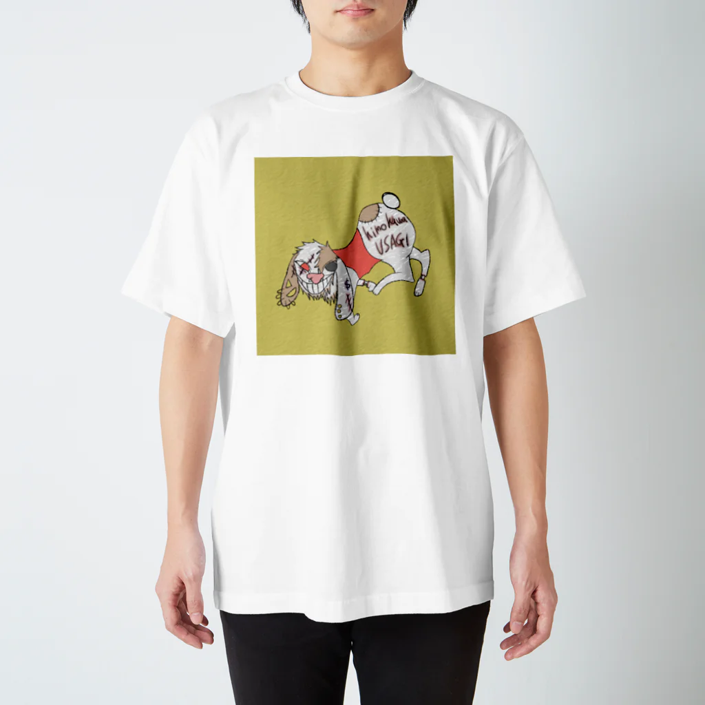 Rumiiiiiiのbusakawaウサギ 背景カラー Regular Fit T-Shirt