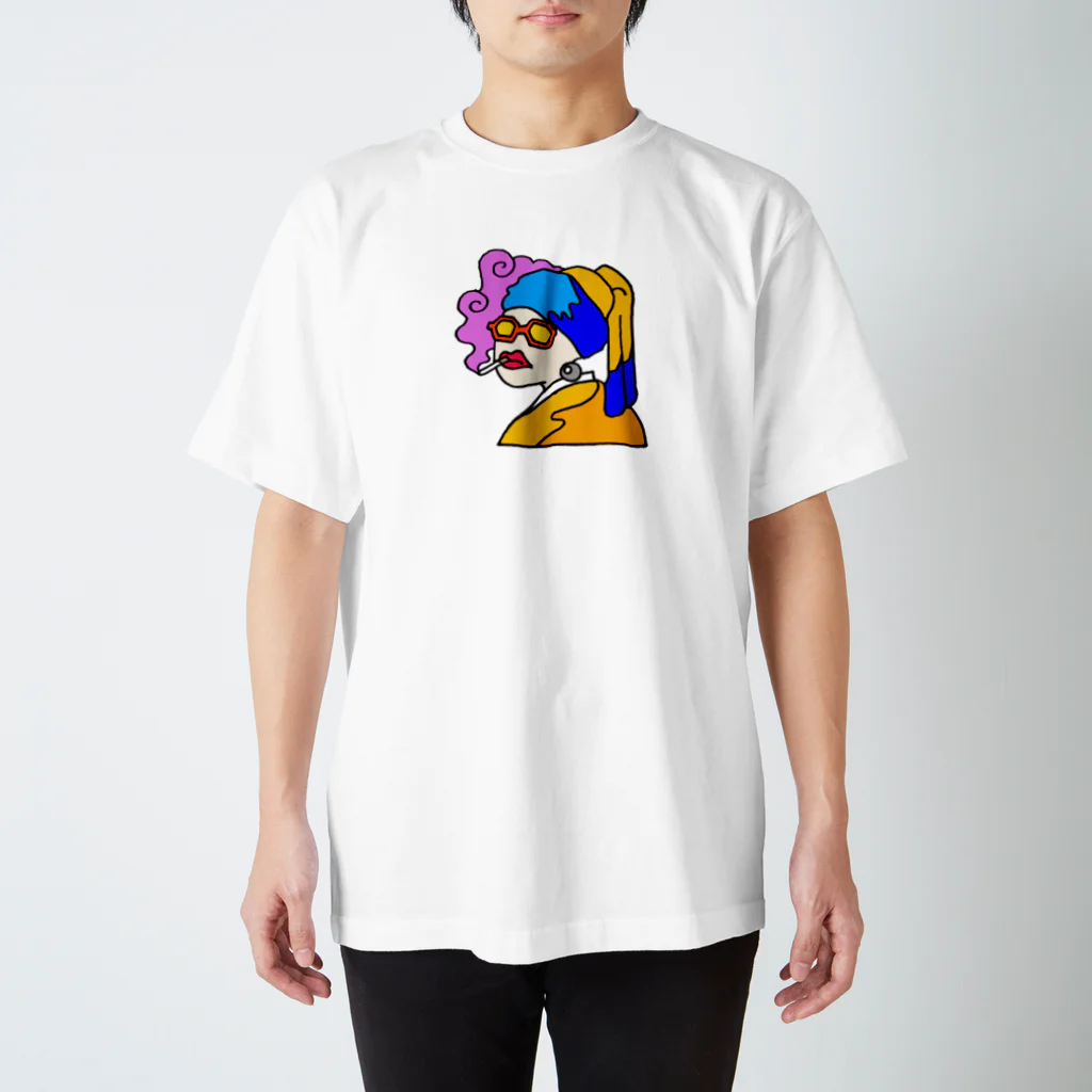 chabashira-cha-cha-chaのヤニカスの名画（真珠の耳飾り編） Regular Fit T-Shirt