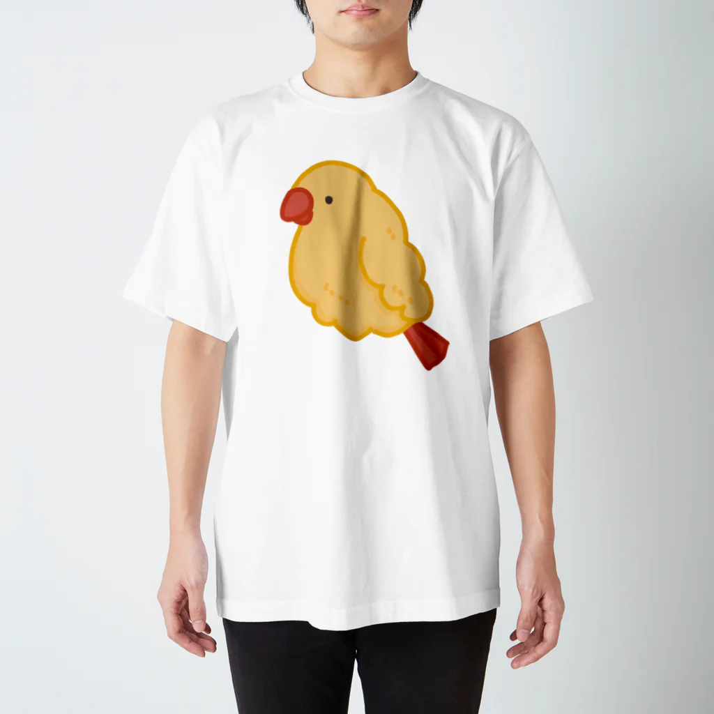 へんてこな文鳥さんのお店のエビフライにとりこまれた文鳥 Regular Fit T-Shirt