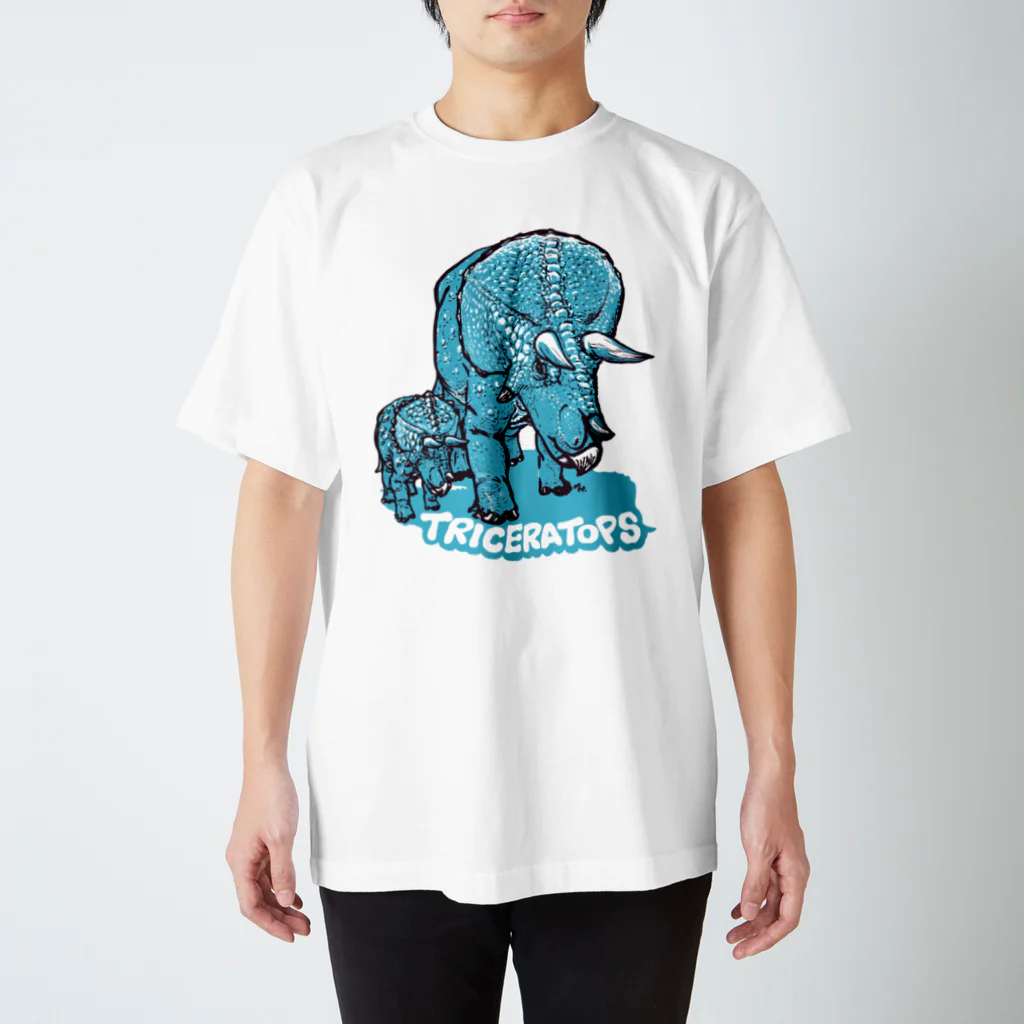 segasworksのTRICERATOPS（成体と幼体） Regular Fit T-Shirt