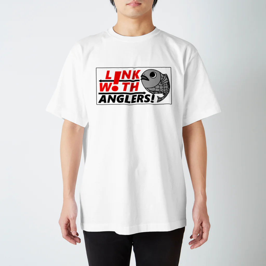 短竿五目格闘技戦 公式ショップのL!NK W!TH ANGLERS! 公式ステッカー Regular Fit T-Shirt