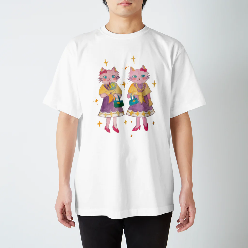 清水理英のふたごおしゃれねこ Regular Fit T-Shirt