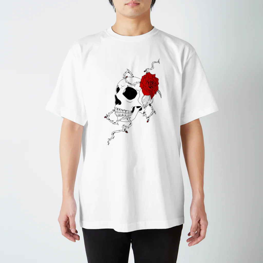 きりんの髑髏と薔薇 Regular Fit T-Shirt