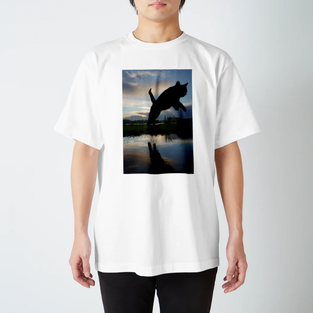 シッポ追いの猫写真店のJump! スタンダードTシャツ