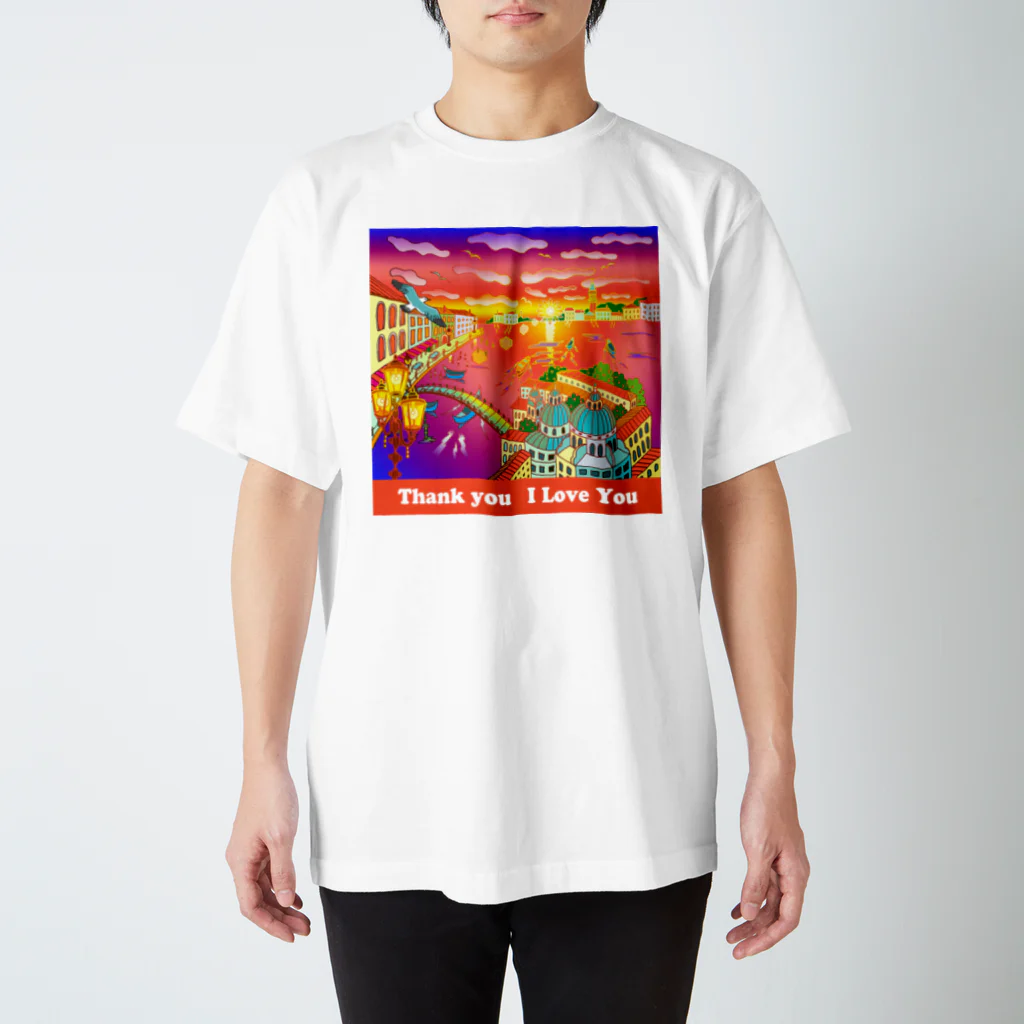 KANAT  LAMHITAの水の都と夕焼け スタンダードTシャツ