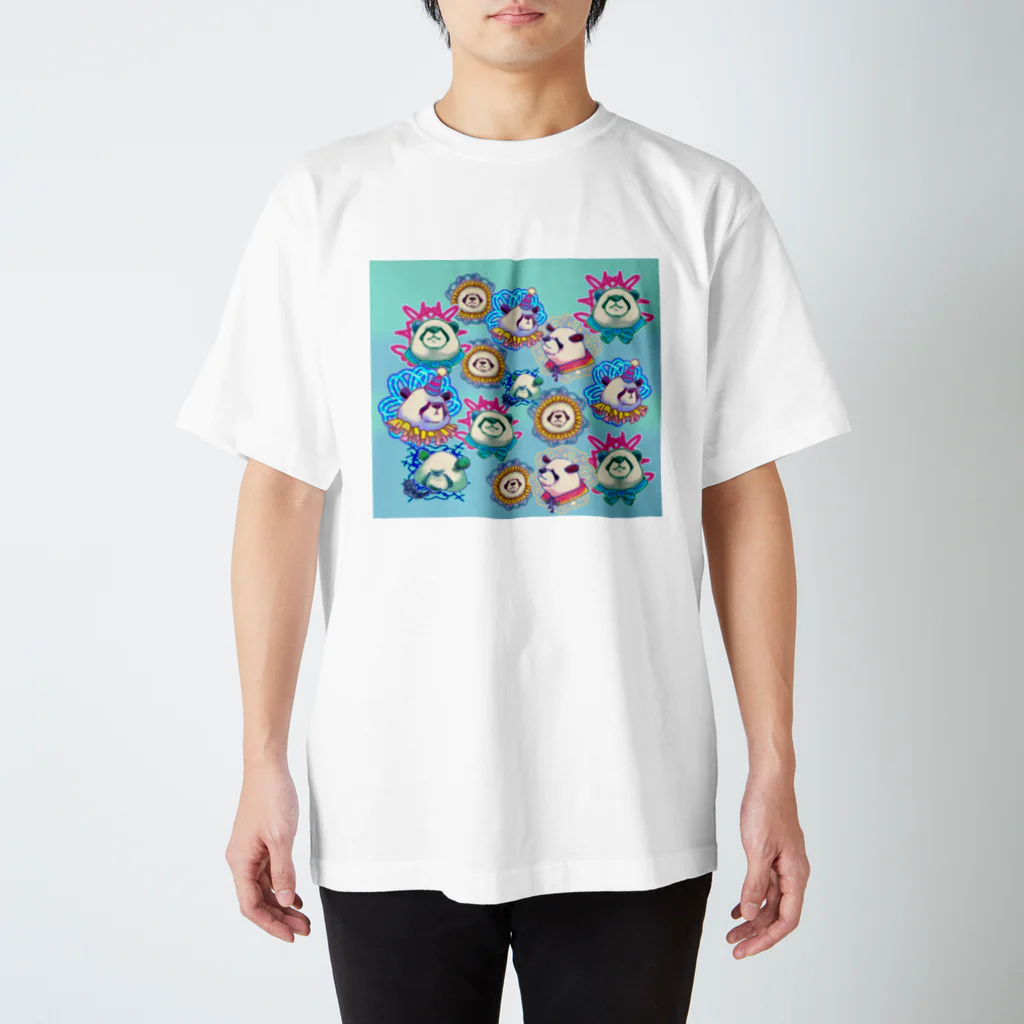 居眠りふにゃこのパンダちゃんいっぱい宇宙とつながるよ スタンダードTシャツ