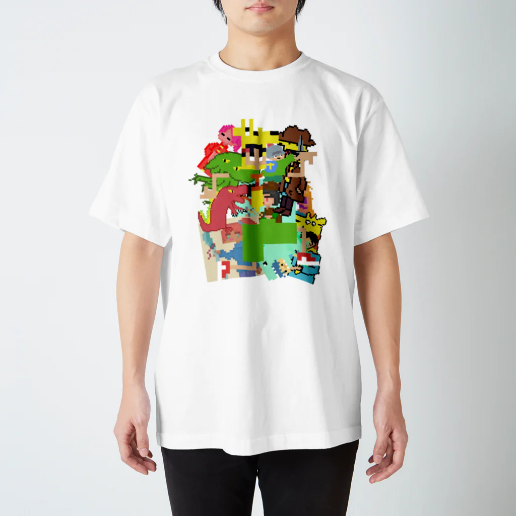 rakugakirinのきりん君とドット絵のTシャツ Regular Fit T-Shirt