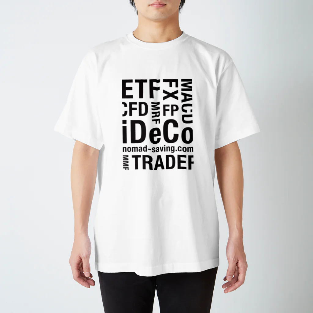 ONWAショップのお金に詳しいで【黒文字】 Regular Fit T-Shirt