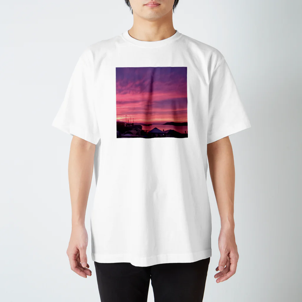 33-crateのSunsetピンク加太 スタンダードTシャツ