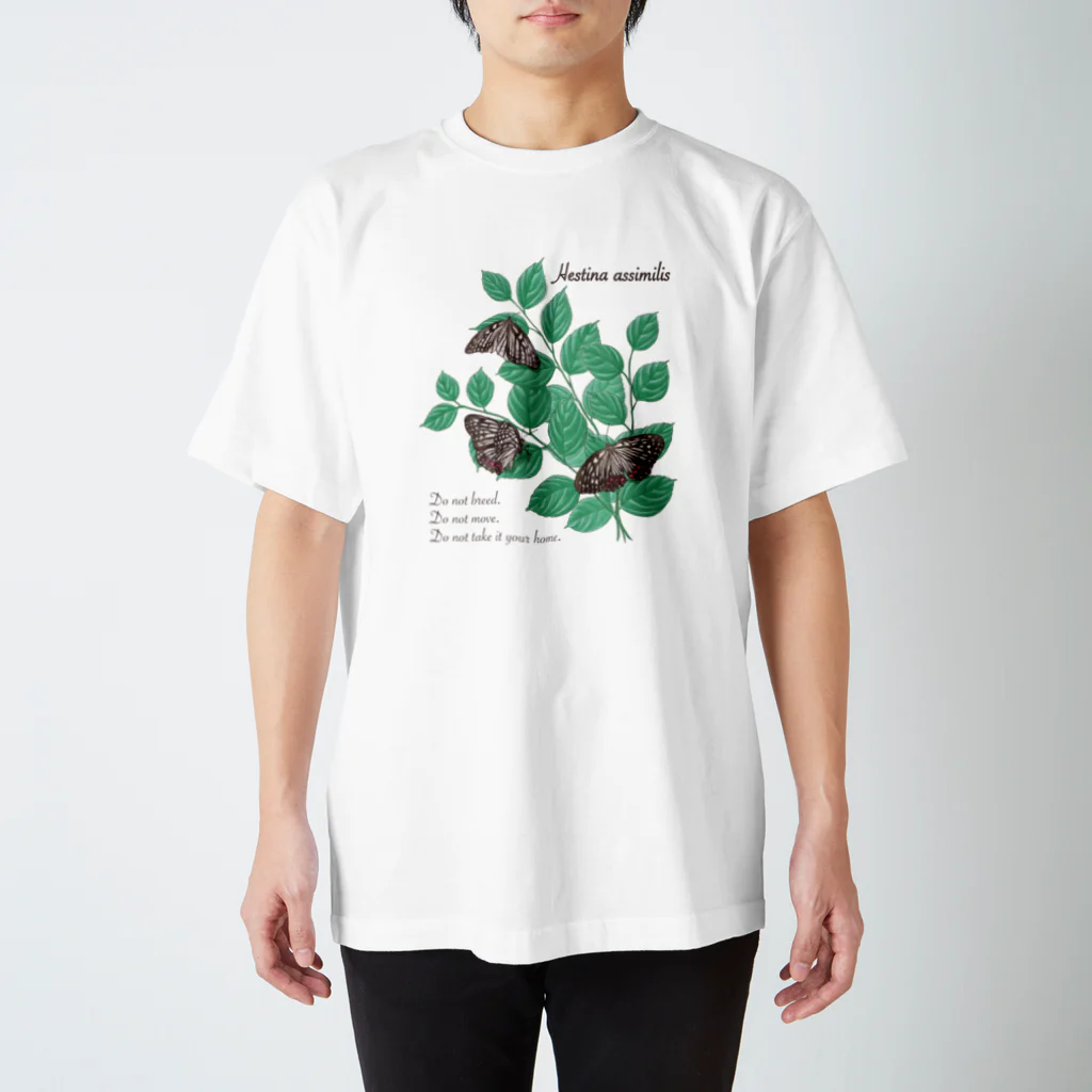 kitaooji shop SUZURI店のアカボシゴマダラとエノキ Regular Fit T-Shirt