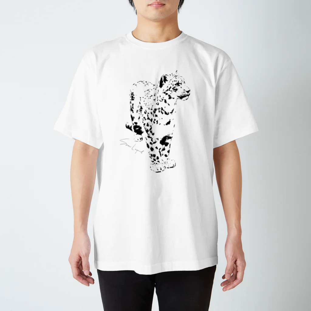 KITARO-GHEE suzuri shopのSnow Leopard スタンダードTシャツ