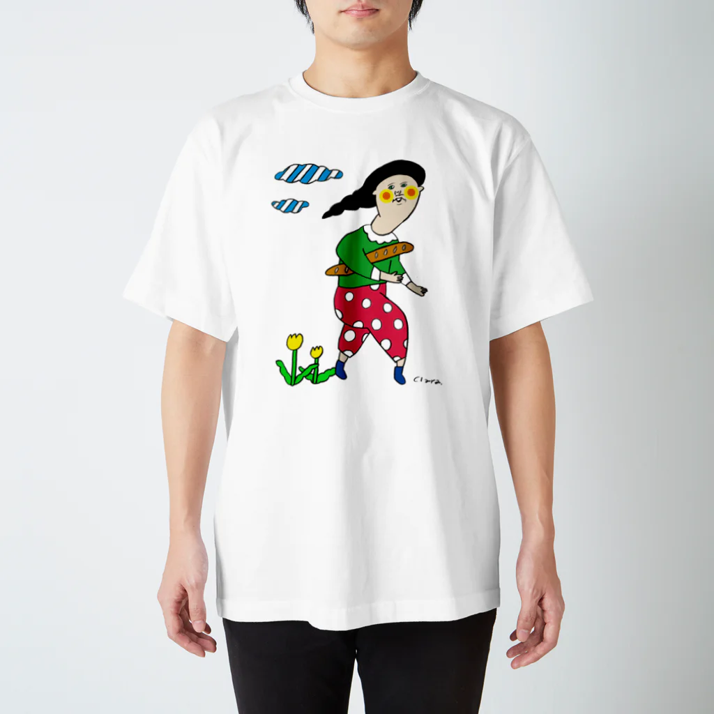 Claraのおみせの小脇にパン スタンダードTシャツ