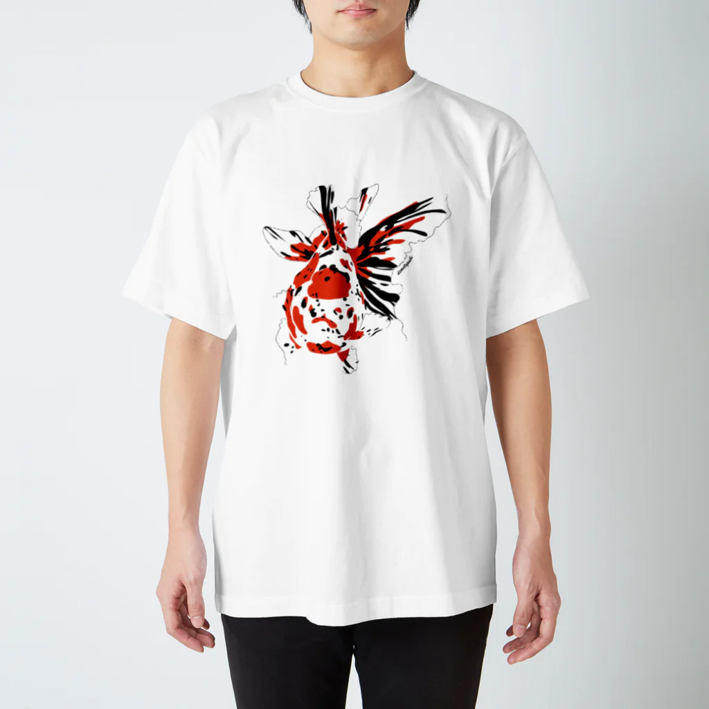 金魚作家deme＊tyoubiの東錦-白用- スタンダードTシャツ