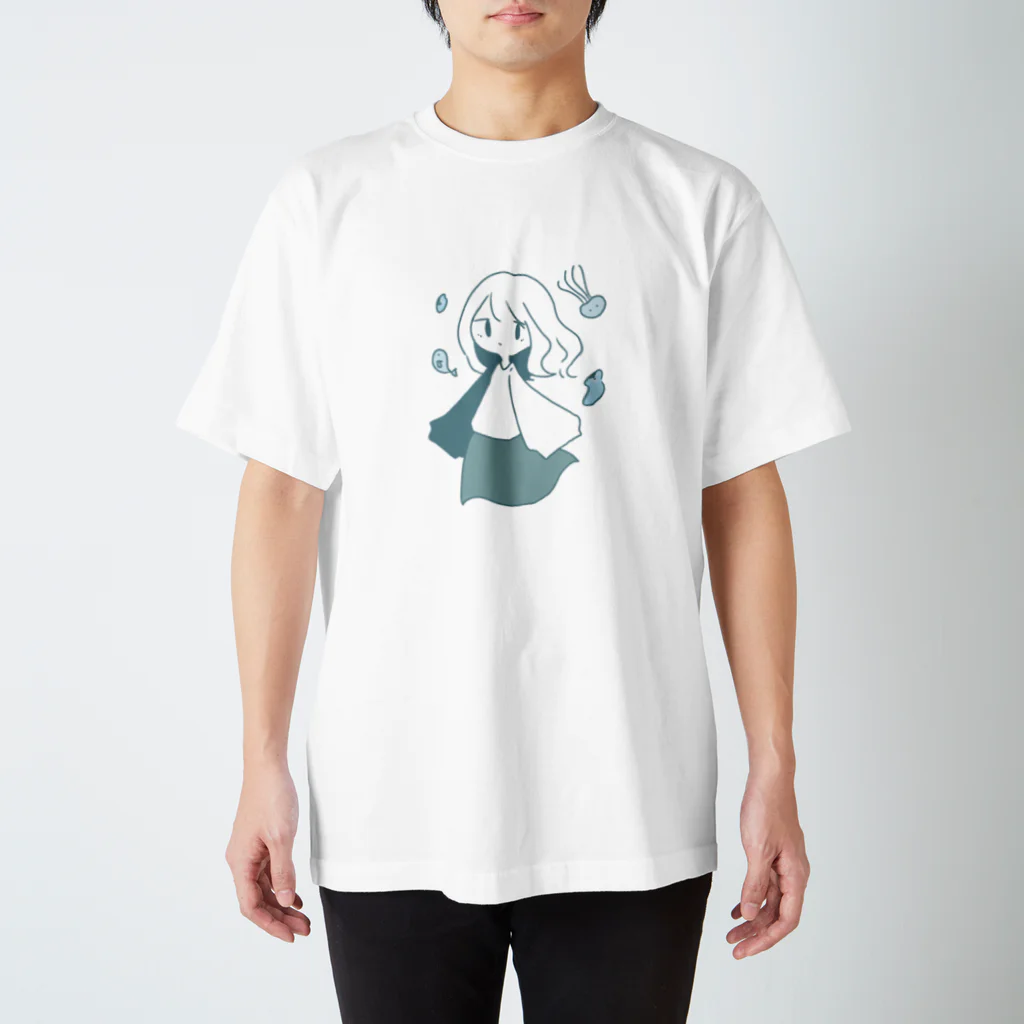 白沢もちこの女の子と海 スタンダードTシャツ