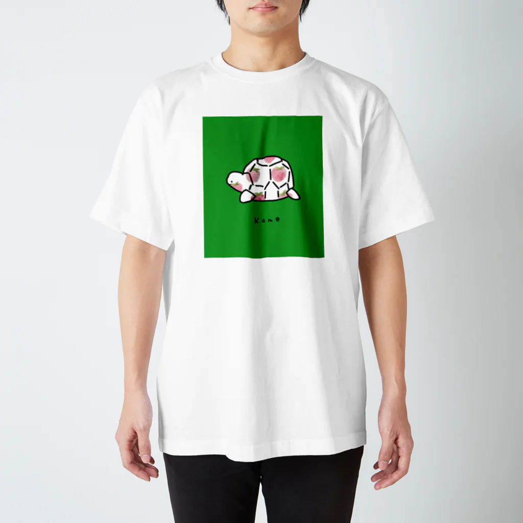 小鳥と映画館のカメイチゴ柄 スタンダードTシャツ