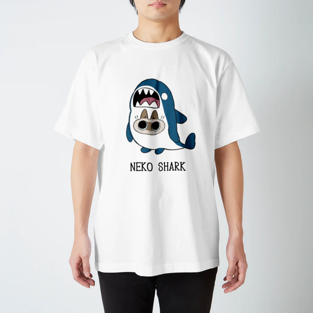 のべ子のネコシャーク（シャム猫） スタンダードTシャツ