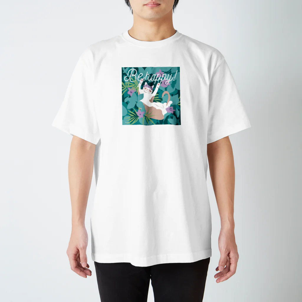 花と猫　オリジナルショップのhappy cat Regular Fit T-Shirt