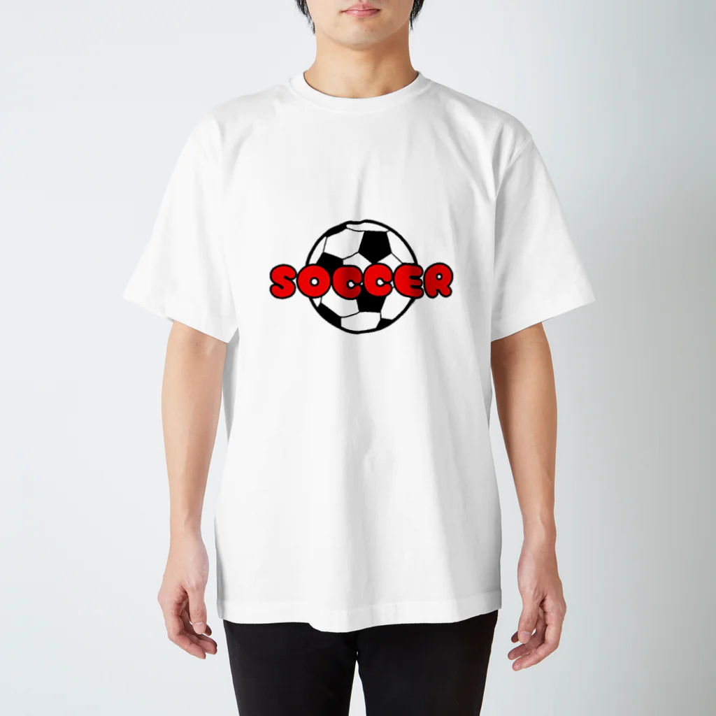 happy_25chanのサッカーボール柄（レッド） スタンダードTシャツ