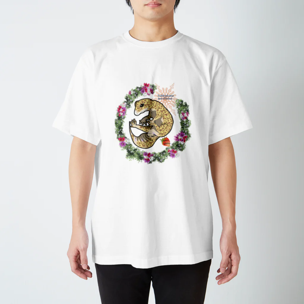 雷牙さなとりうむGoods SHOPのレオパ　花畑 Regular Fit T-Shirt