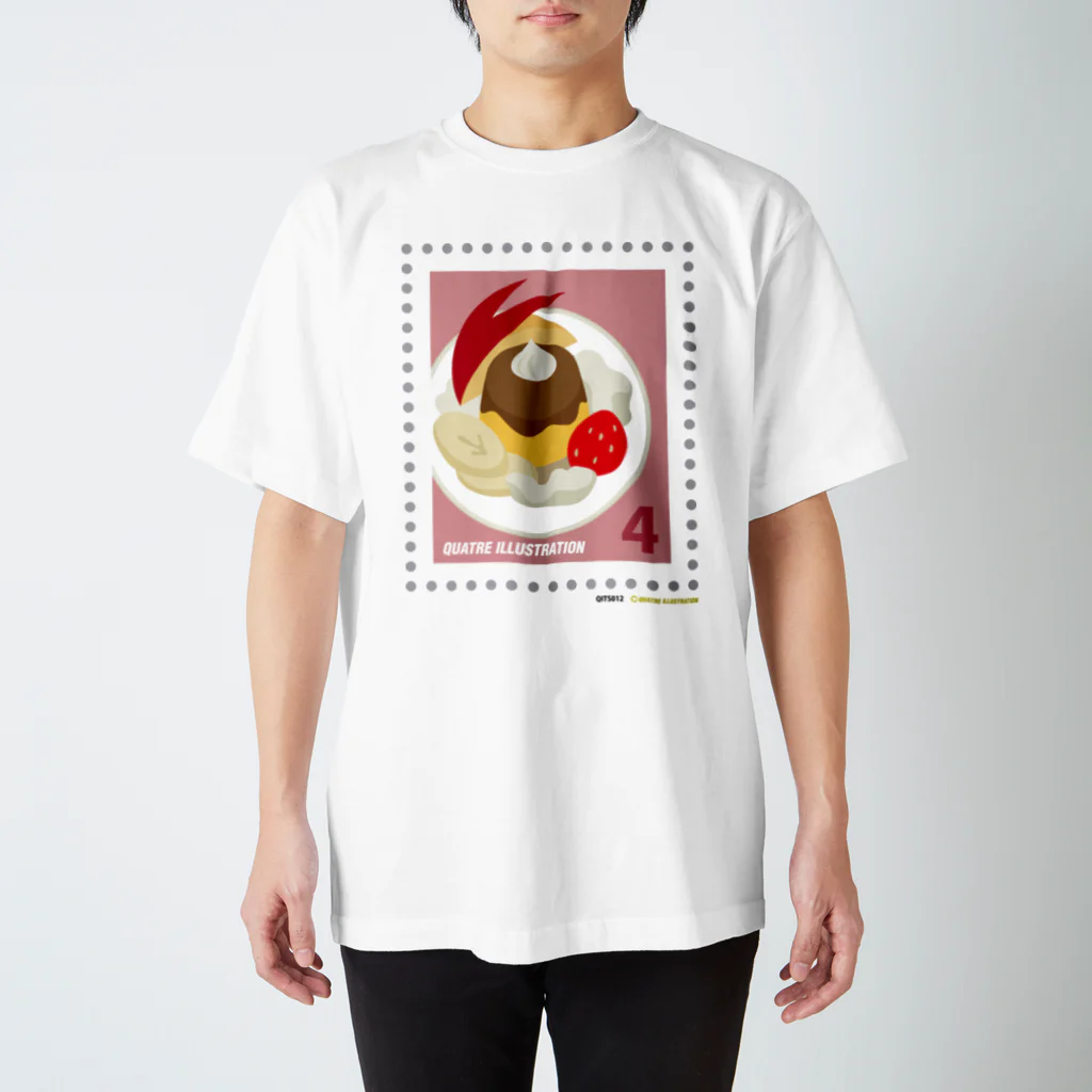 Quatre Illustrationのキャトル切手_プリンアラモード Regular Fit T-Shirt