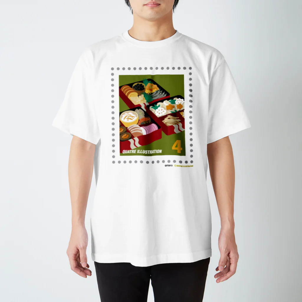 Quatre Illustrationのキャトル切手_おせち Regular Fit T-Shirt