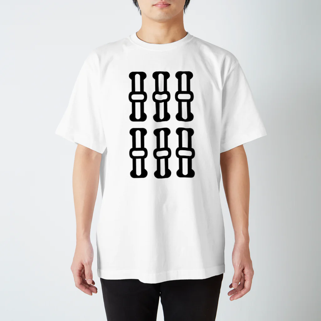 麻雀ロゴTシャツショップ 雀喰 -JUNK-の麻雀牌 6索 ローソウ ＜索子 リューソウ>黒ロゴ Regular Fit T-Shirt