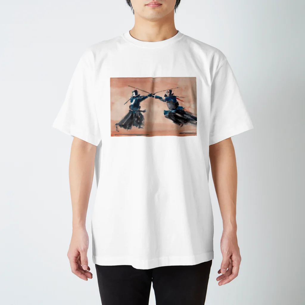 伊勢守 isenokami  剣道 x 日常  kendo inspired.のLife with Kendo (aimen) スタンダードTシャツ