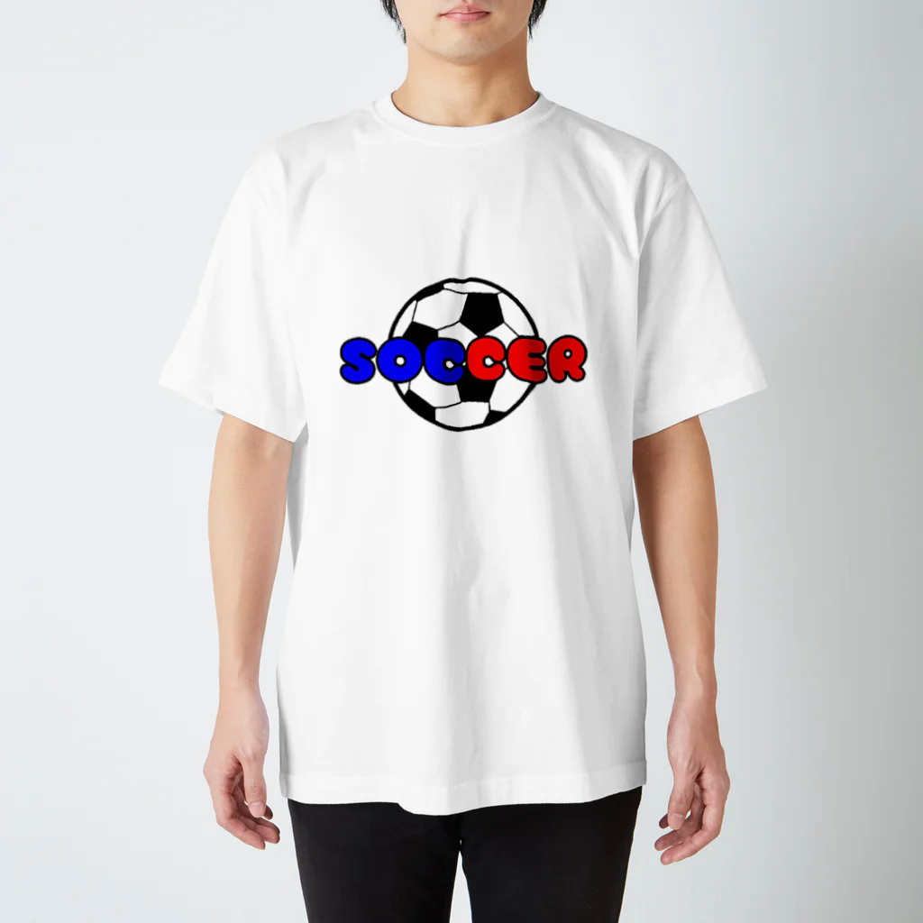 happy_25chanのサッカーボール柄（赤/青） スタンダードTシャツ