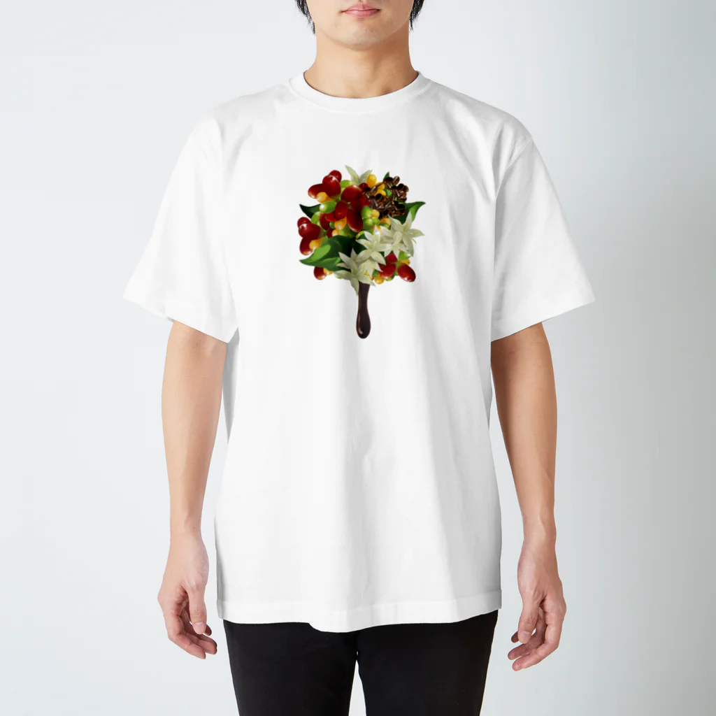 カワウソとフルーツの【forseasons】コーヒー Regular Fit T-Shirt