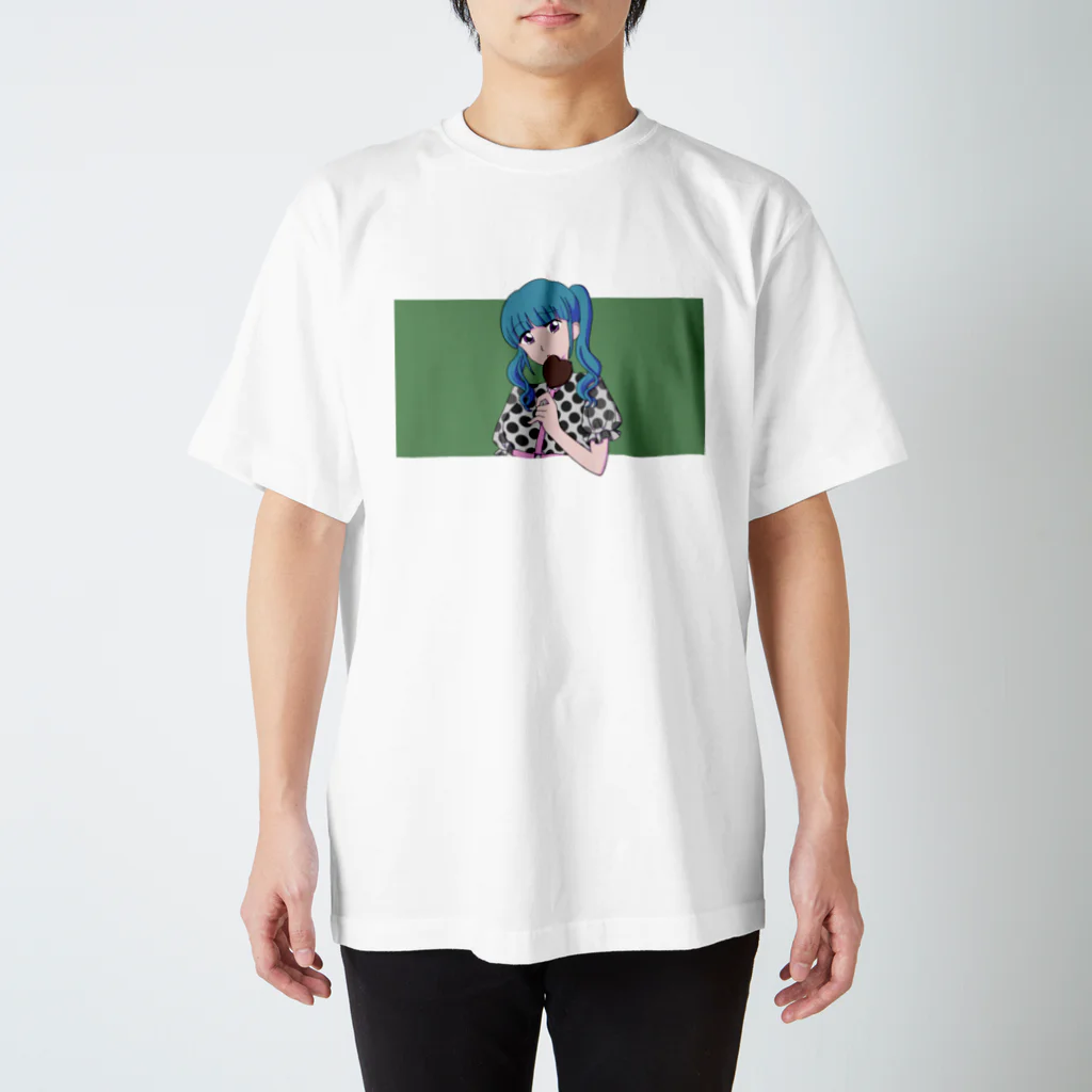 ジュリエットに首ったけ♡の水色髪の女の子(グリーン) スタンダードTシャツ