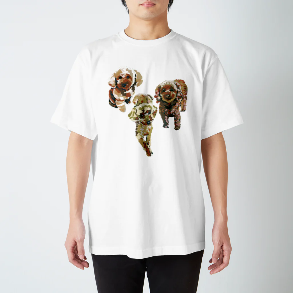 Yuhki | おばけのゆうき 公式オンラインショップのトイプードル３匹(ちぎり絵) Regular Fit T-Shirt