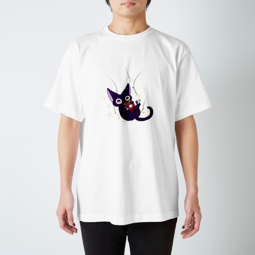 和柄屋 黒猫の黒猫トマト Regular Fit T-Shirt