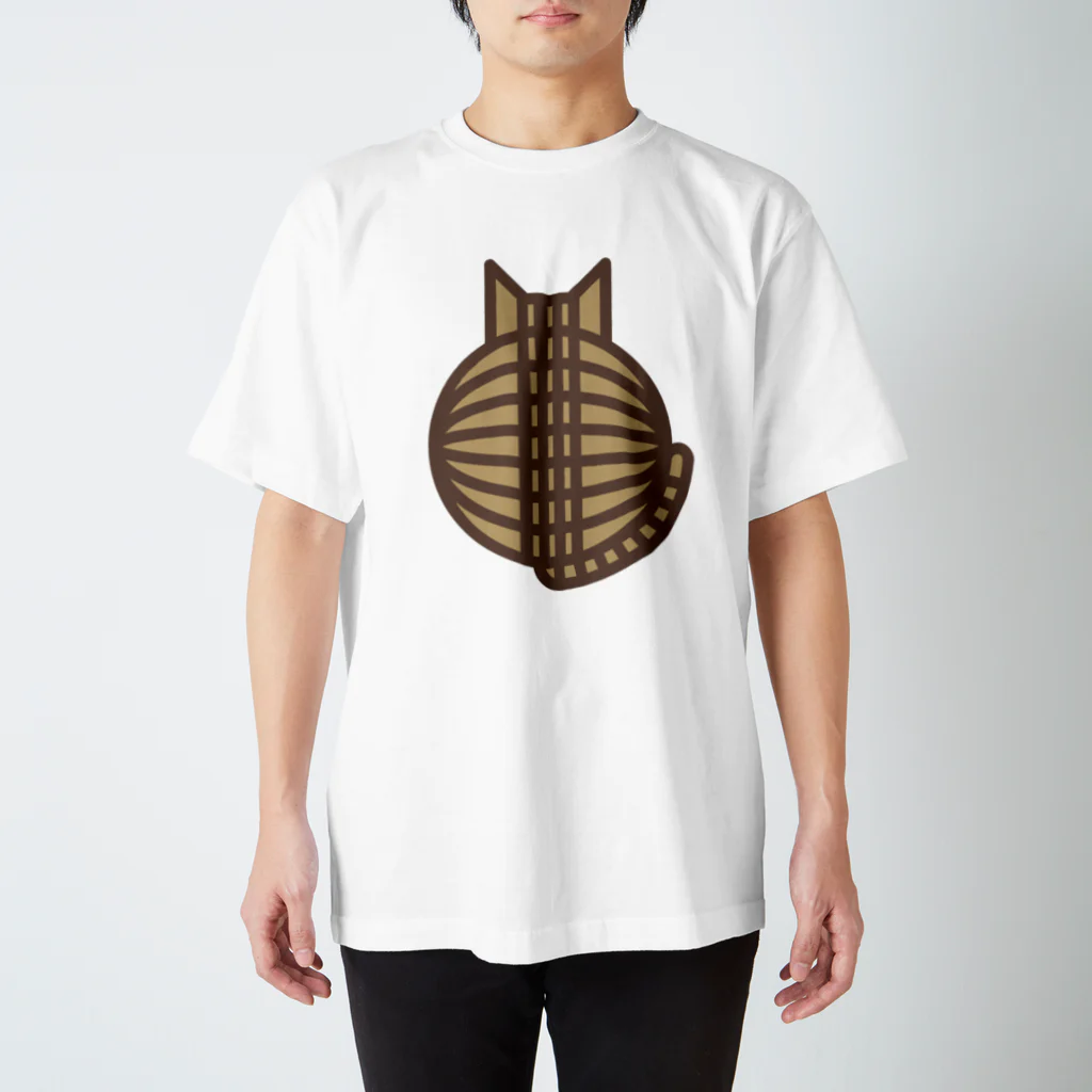 SHOP W　SUZURI店の猫の丸い背中（キジトラ） Tシャツ Regular Fit T-Shirt