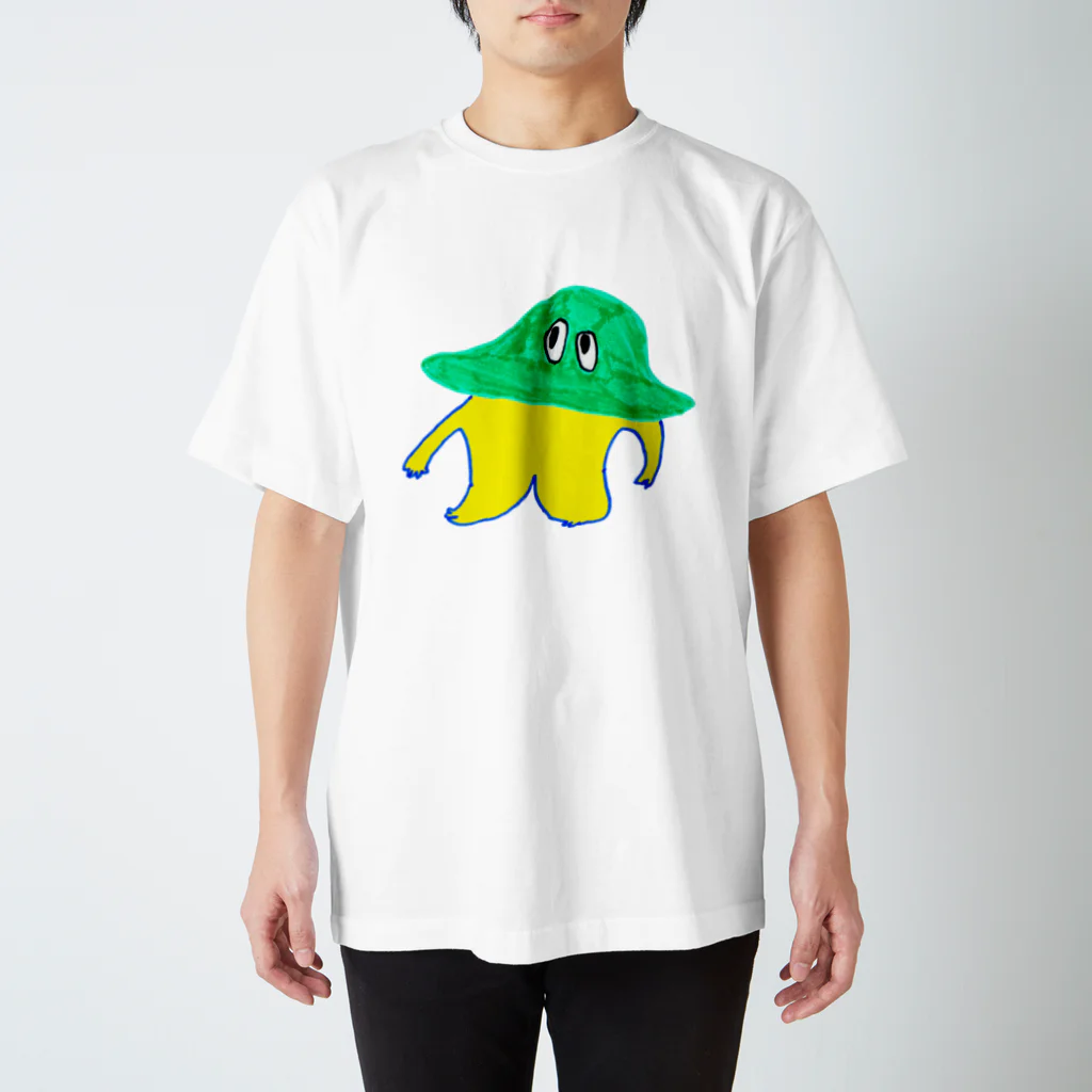  むきむき   地球生活の円盤ファミリー スタンダードTシャツ