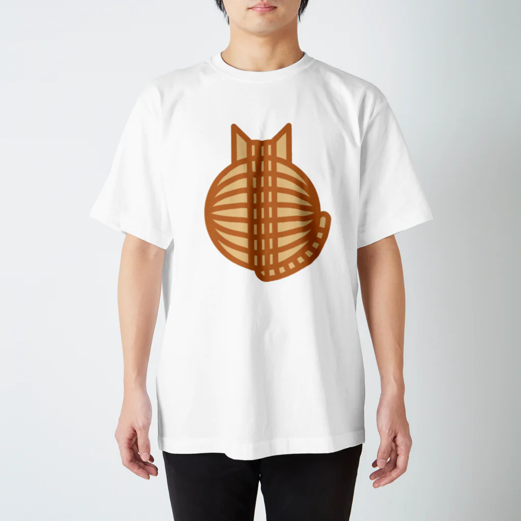 SHOP W　SUZURI店の猫の丸い背中（チャトラ） Tシャツ スタンダードTシャツ