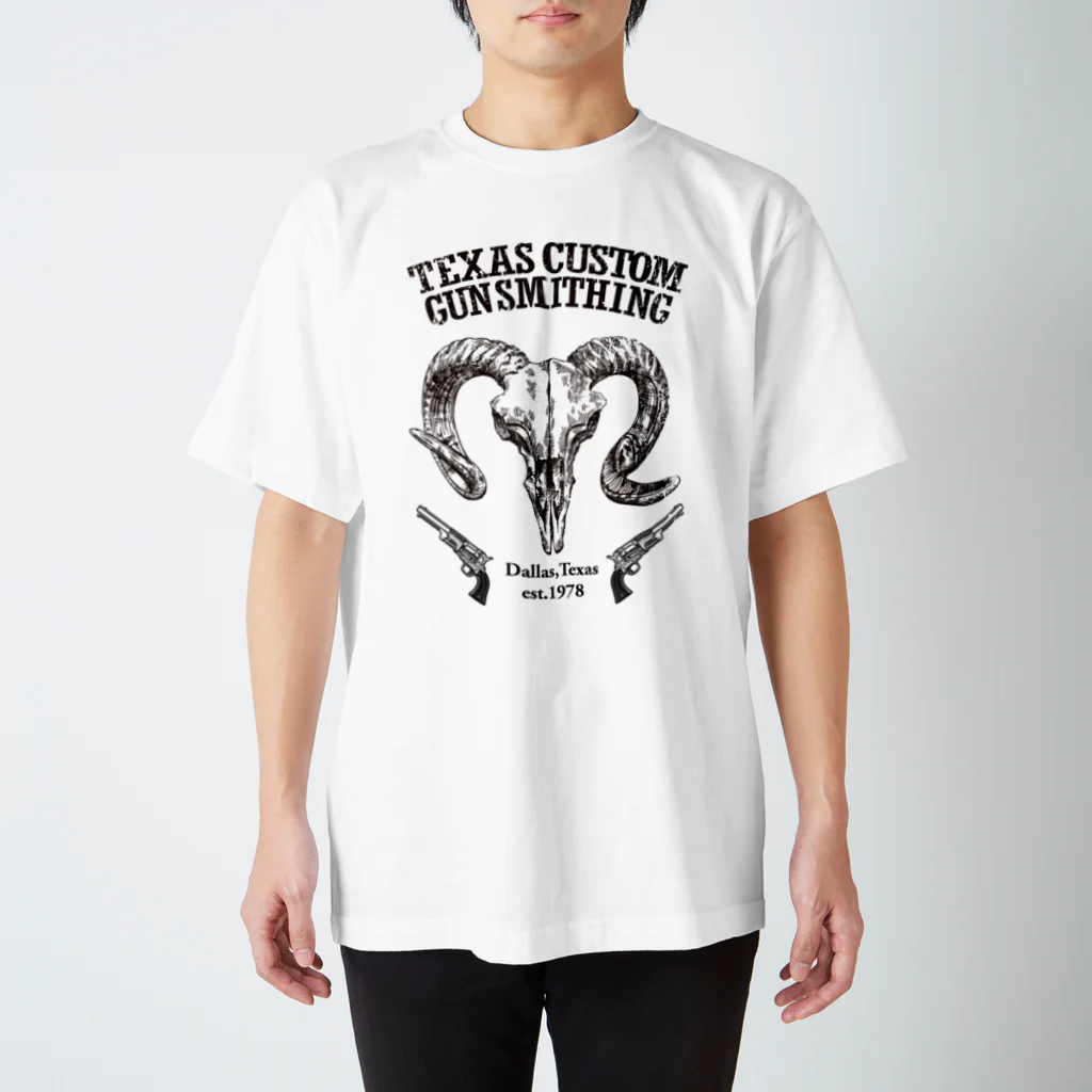 TEXAS CUSTOM GUNSMITHINGのTEXAS CUSTOM GUNSMITHING RAM SKULL Regular Fit T-Shirt