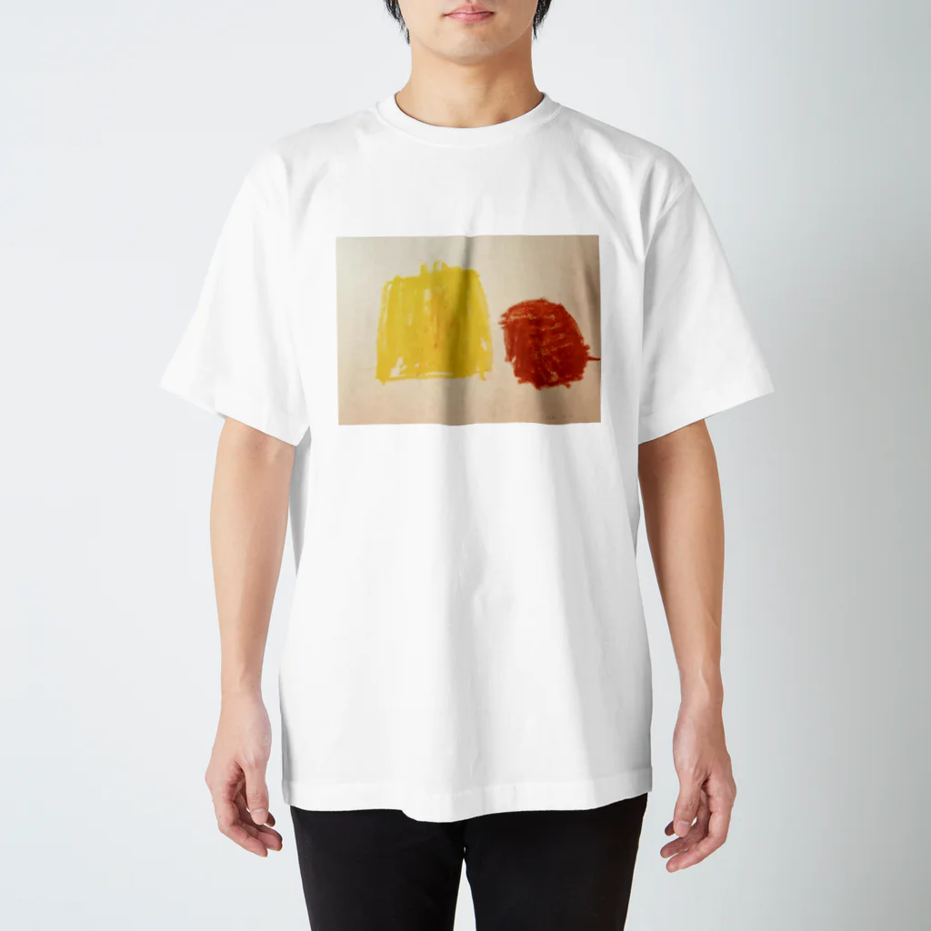 うえまつ保育園・うえまつフリースクールの黄赤クレヨンくん スタンダードTシャツ