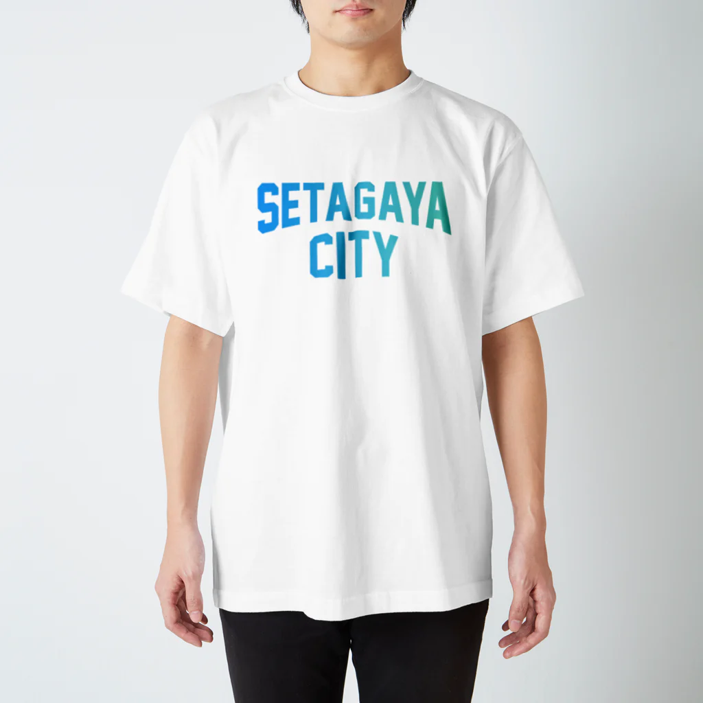 JIMOTOE Wear Local Japanの世田谷区 SETAGAYA CITY ロゴブルー Regular Fit T-Shirt