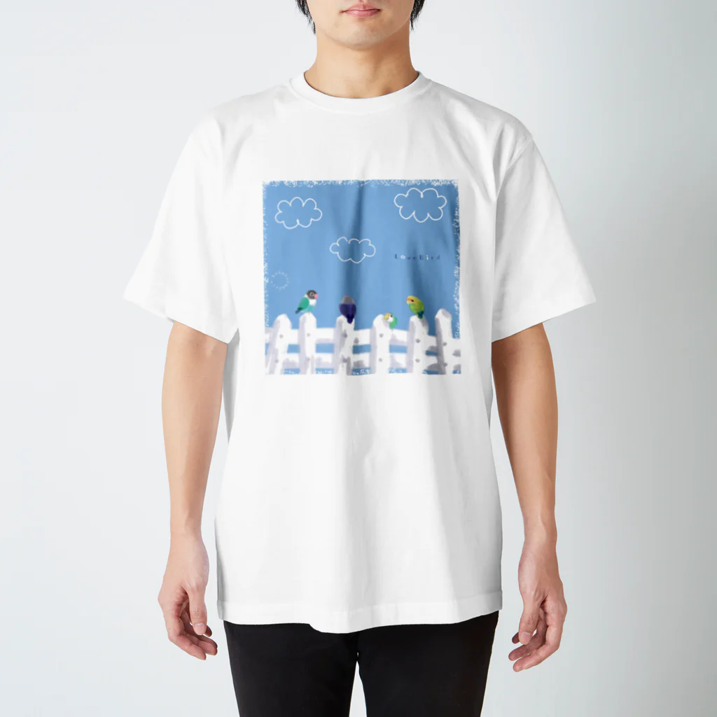 小桜森のフェンスのラブバード スタンダードTシャツ