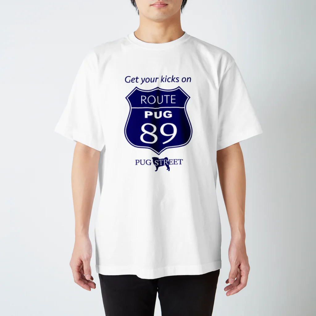 BUHITOLIFEのROUTE89(PUG) スタンダードTシャツ