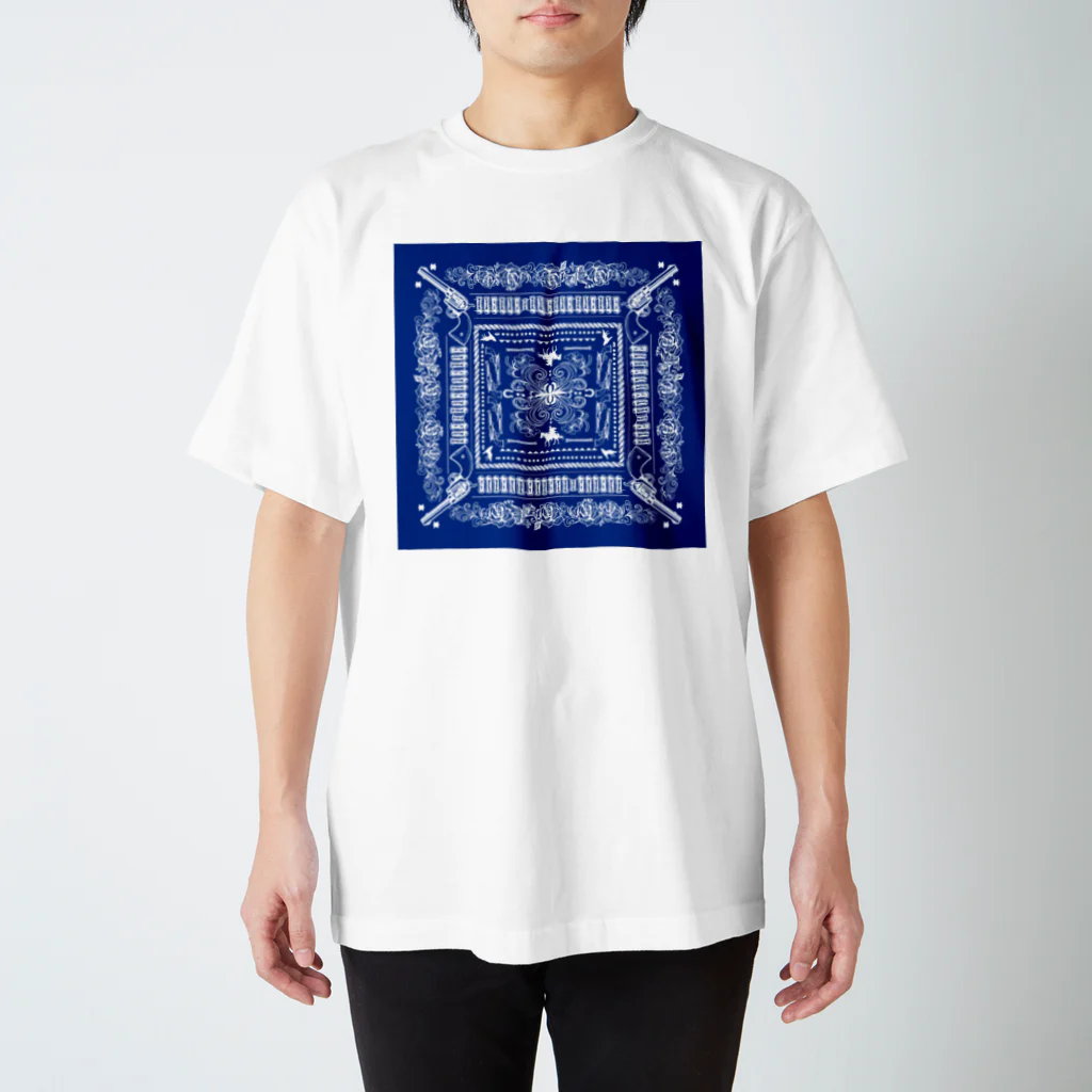 Hiroya_artsのウエスタン2ビビッドブルー スタンダードTシャツ