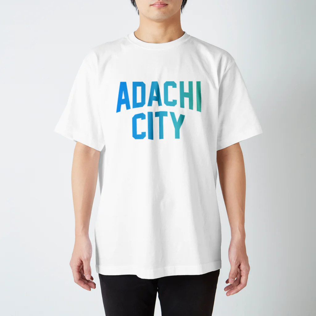 JIMOTOE Wear Local Japanの足立区 ADACHI CITY ロゴブルー スタンダードTシャツ