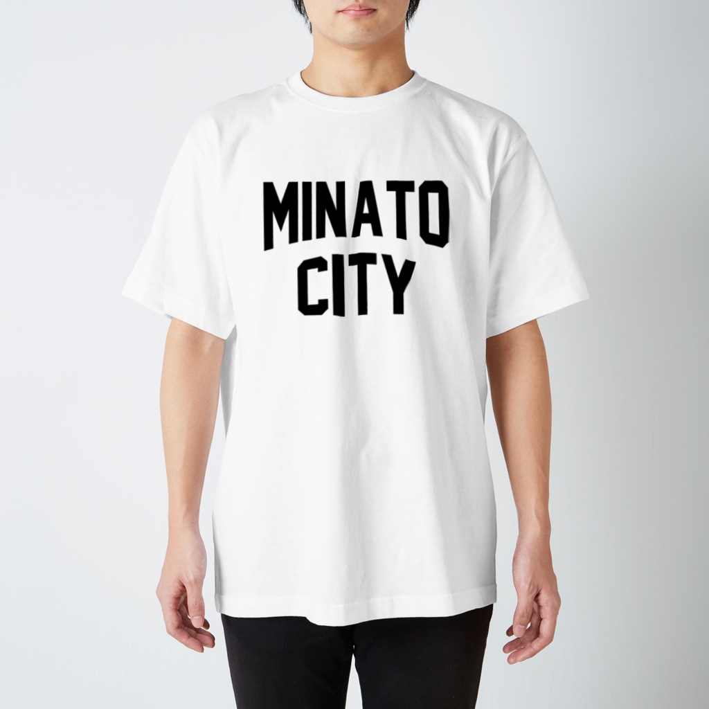 JIMOTO Wear Local Japanの港区 MINATO CITY ロゴブラック Regular Fit T-Shirt
