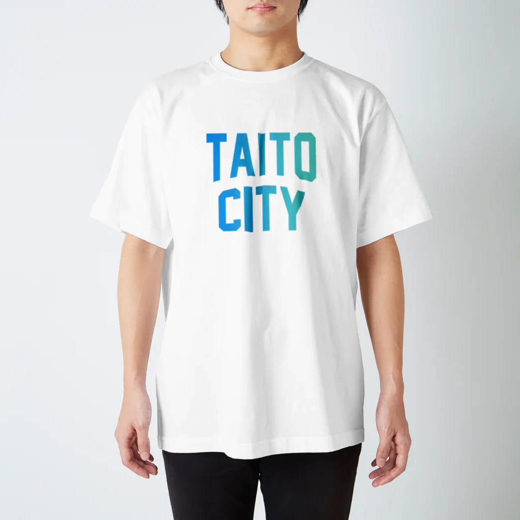 JIMOTO Wear Local Japanの台東区 TAITO WARD ロゴブルー スタンダードTシャツ